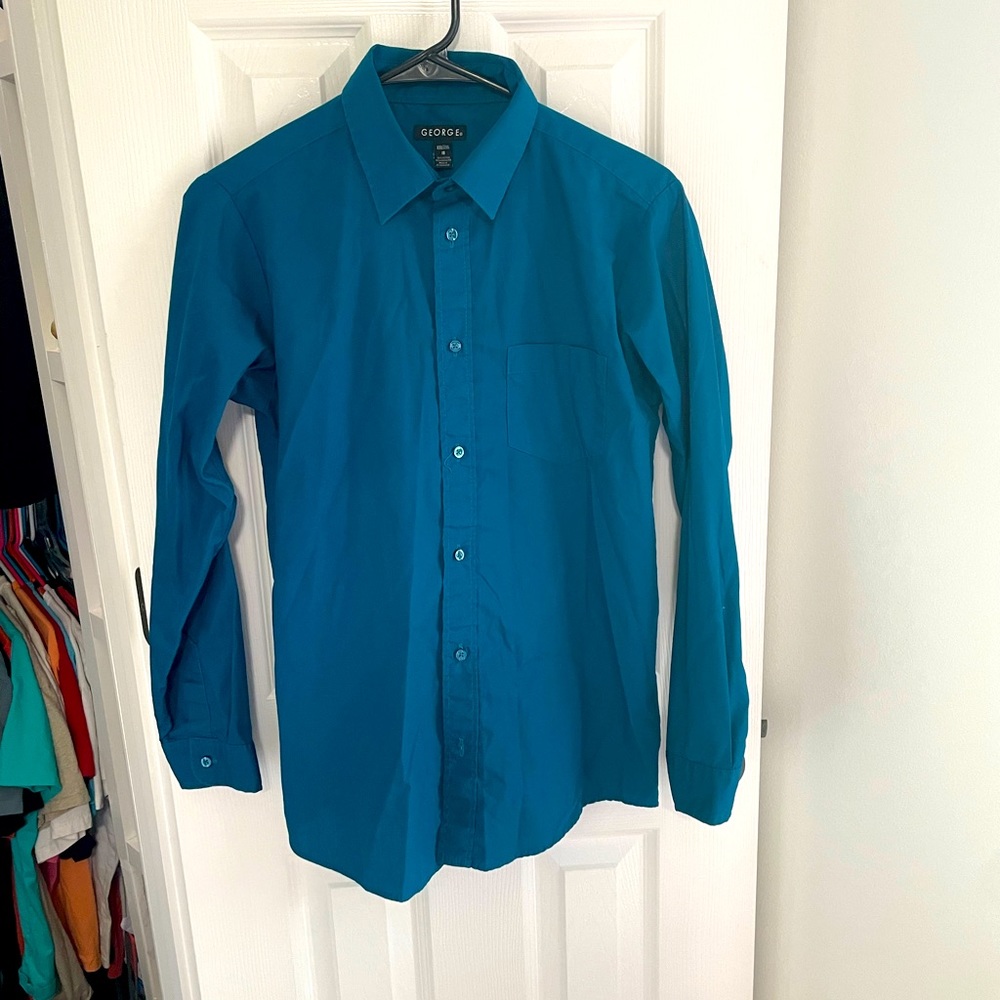 Boys George button-up dress shirt | Size XL/18 | Teal